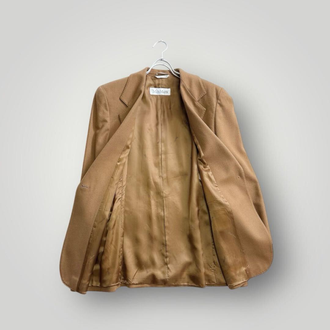 [美品] 白タグ MaxMara テーラード ジャケット ヴィーガンウール