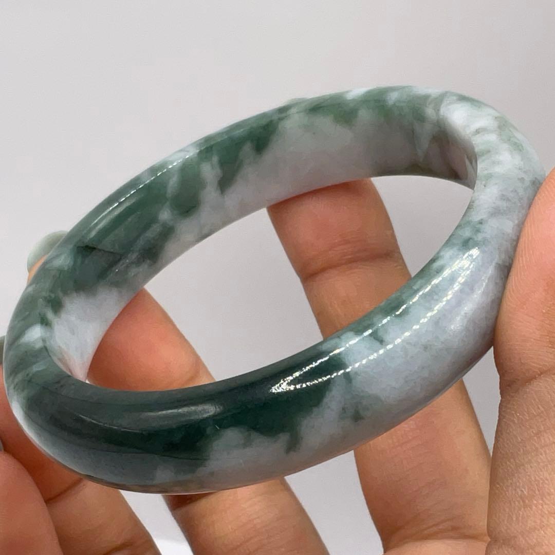ミャンマー産 翡翠バングル 天然翡翠　57.2mm 翡翠
