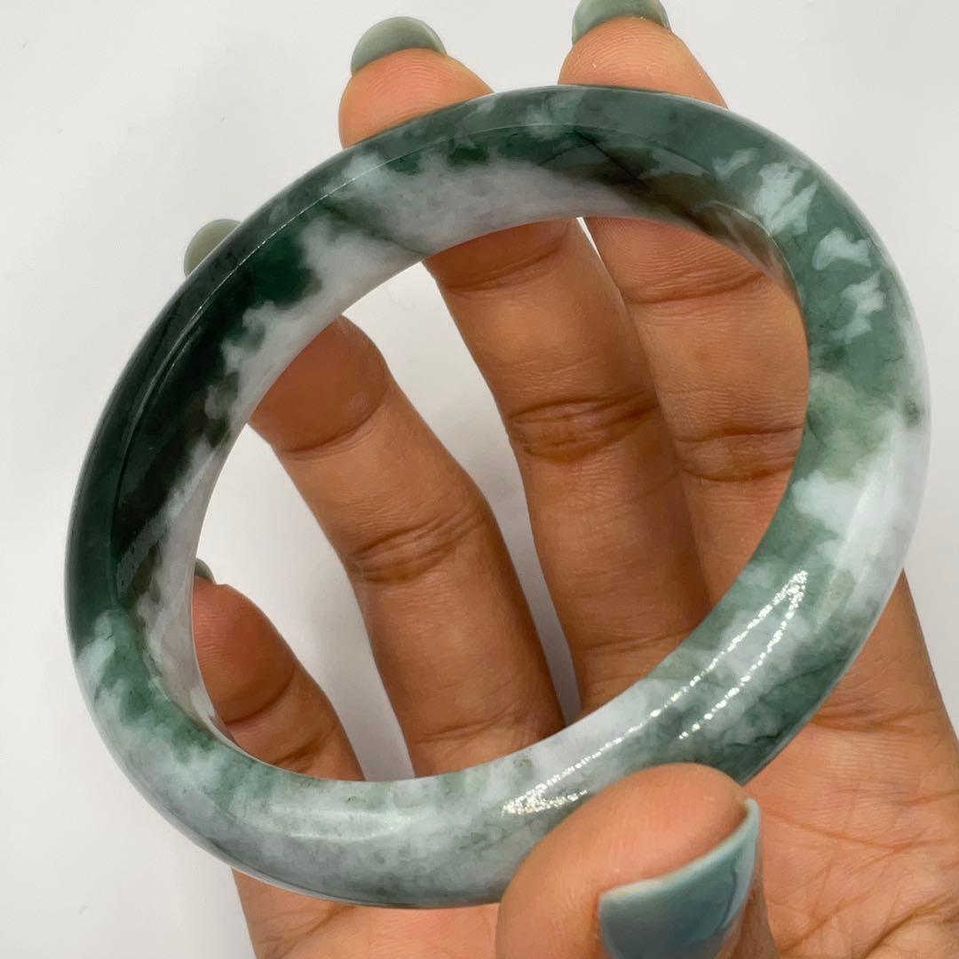 ミャンマー産 翡翠バングル 天然翡翠　57.2mm 翡翠