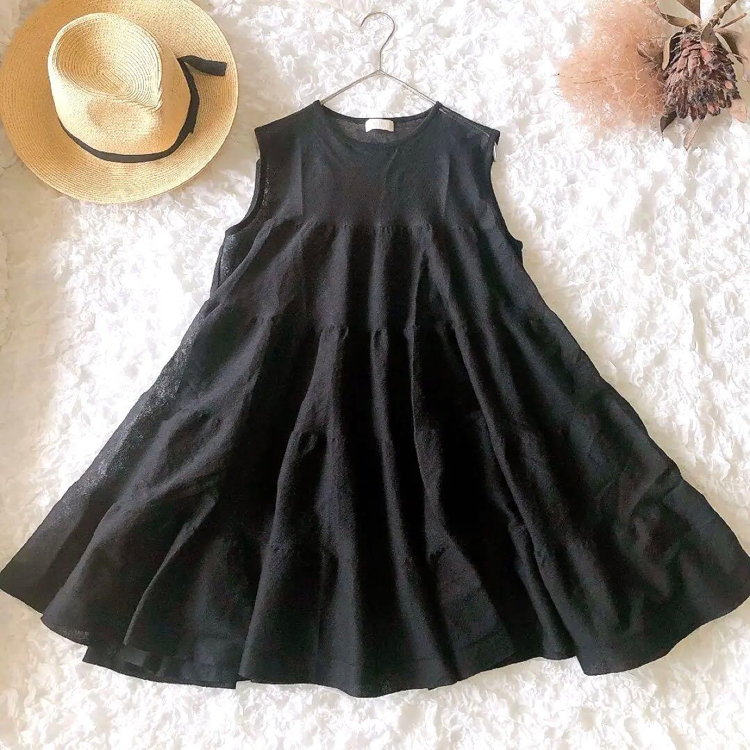 【美品】Ballsey / ティアードプルオーバー　ブラック　シアー　チュニック