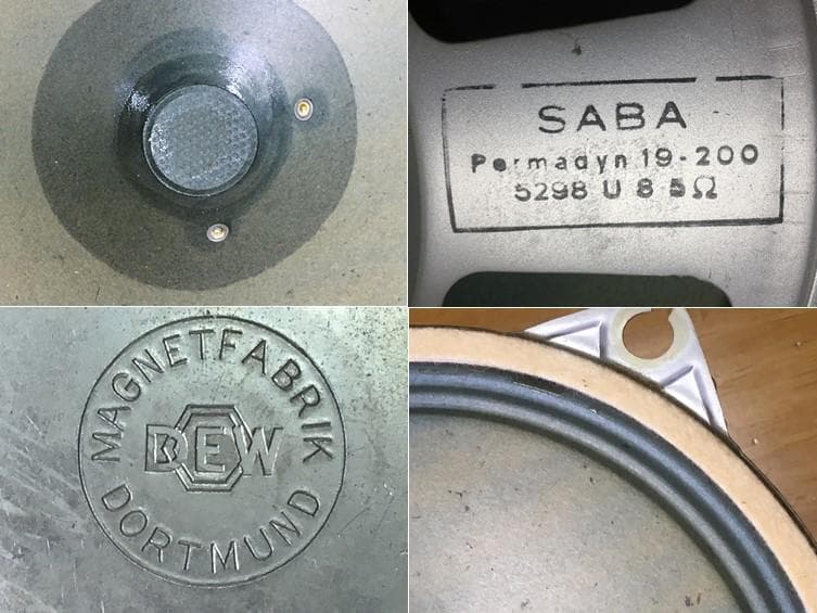 SABAビンテージ20㎝フルレンジシステム 美品 高能率・広帯域 ペア