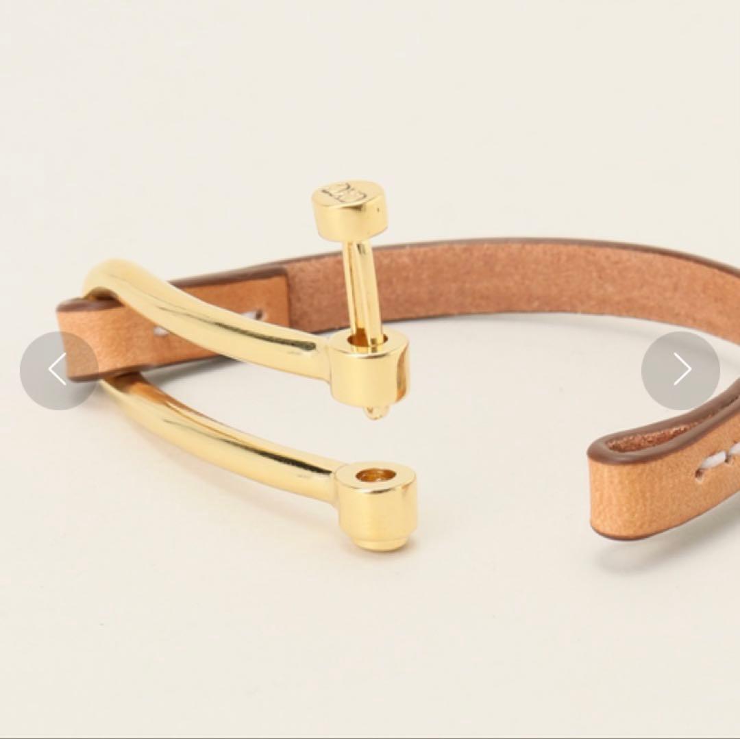 新品未使用☆ CXC シーエックスシー　レザーゴールドブレスレット