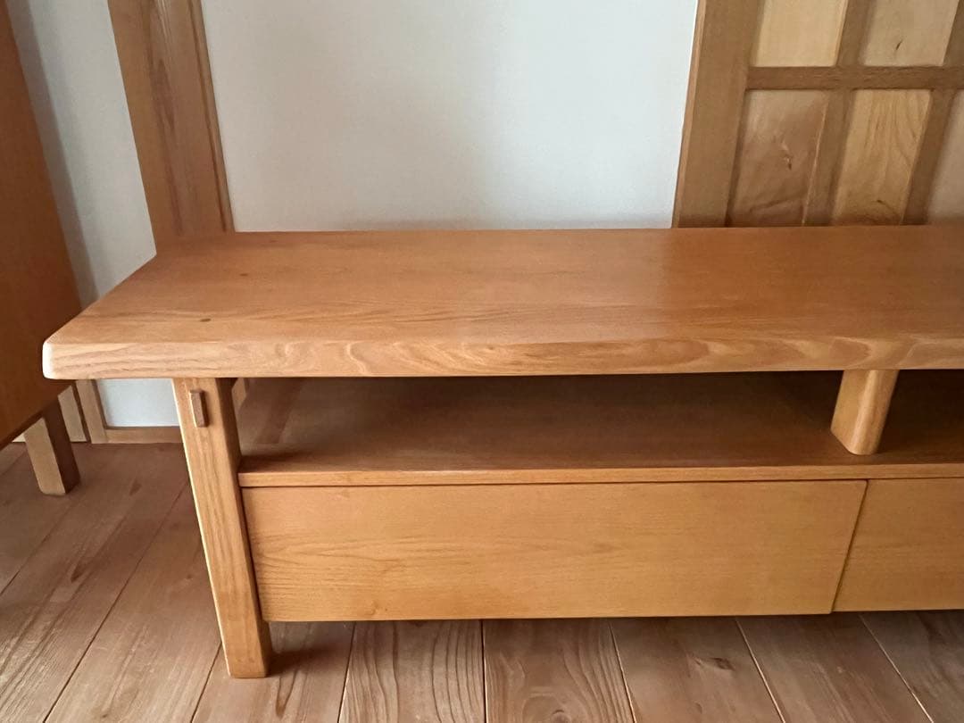 k*m様 頑固おやじ製　栗無垢材　東北の栗の木で作ったTVボード　オイル仕上げ