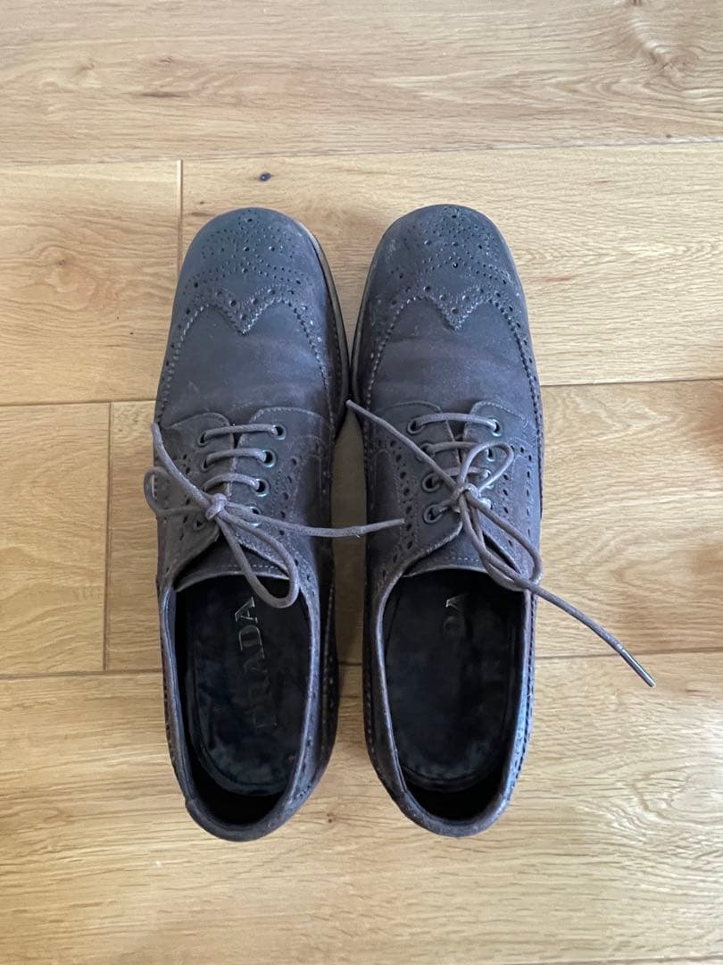 PRADA メダリオン ウイングチップ ヴィンテージ加工