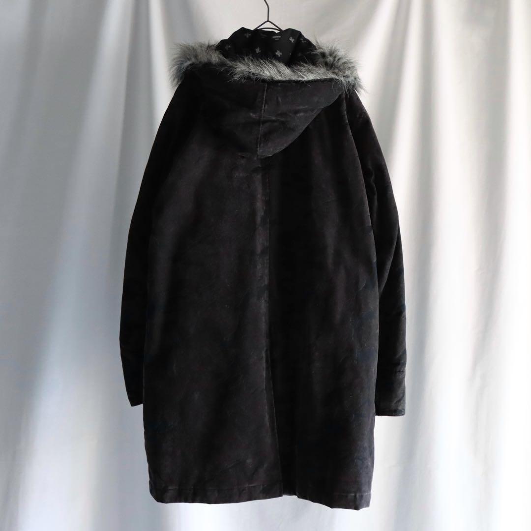 Y2K archive ブラック フェイクファーコート フード トグル アウター