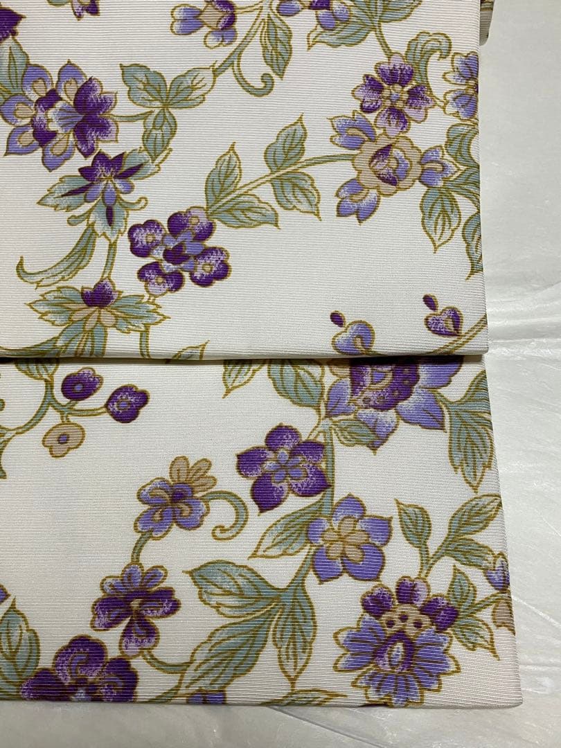 岡重 紫からくさ更紗 袋帯 ひとえにも！