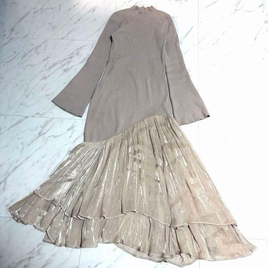 【美品】2024✨完売品 アニュアンス ドッキングニットワンピース 美シルエット