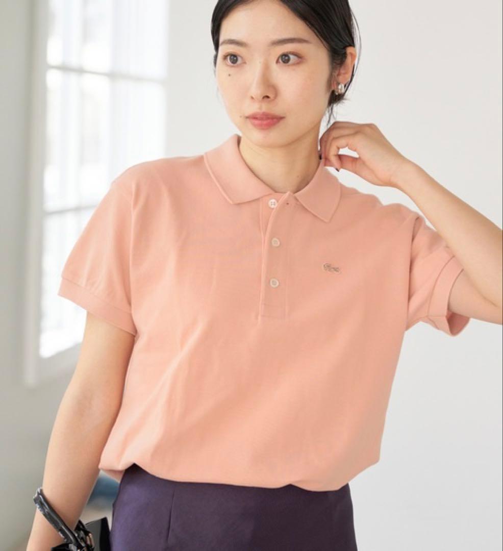 IENA Lacoste ピンク 半袖ポロシャツ