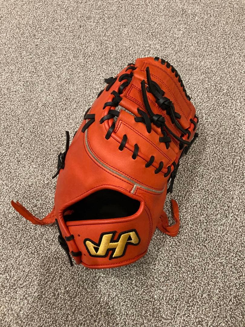 ハタケヤマ 軟式 ファーストミットTH-381V 一塁手用 Vオレンジ