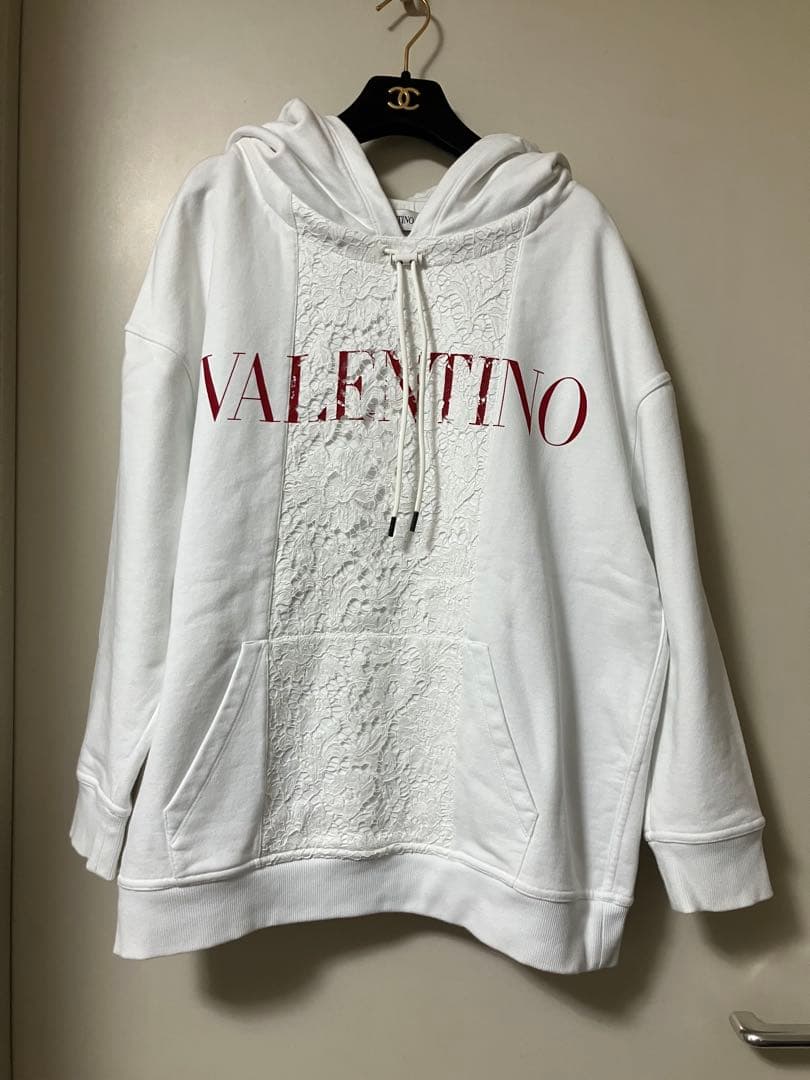 ヴァレンティノ ¥25万 ヘビーレース ロゴ スウェット パーカー VLTN