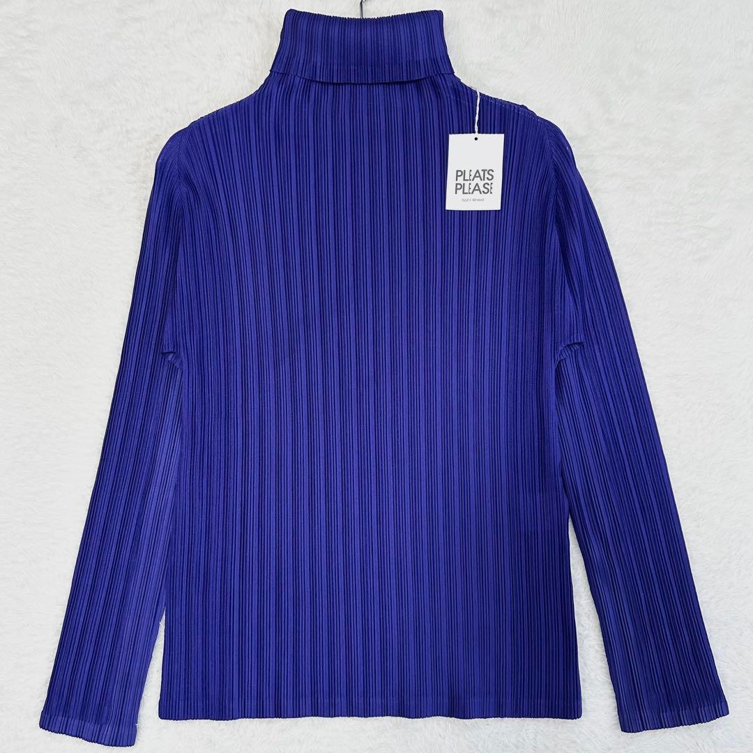 未使用に近い✨プリーツプリーズ タートルネック トップス 長袖 イッセイミヤケ