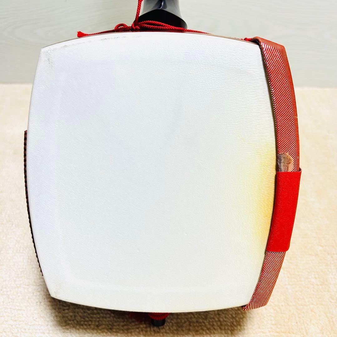 【美品】 三味線 本体 破れなし 細棹 撥 ばち付き
