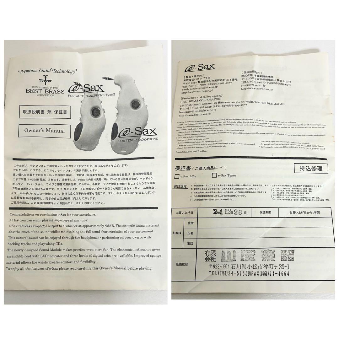 BEST BRASS e-Sax TypeⅡ ES2-AS アルトサックス 消音