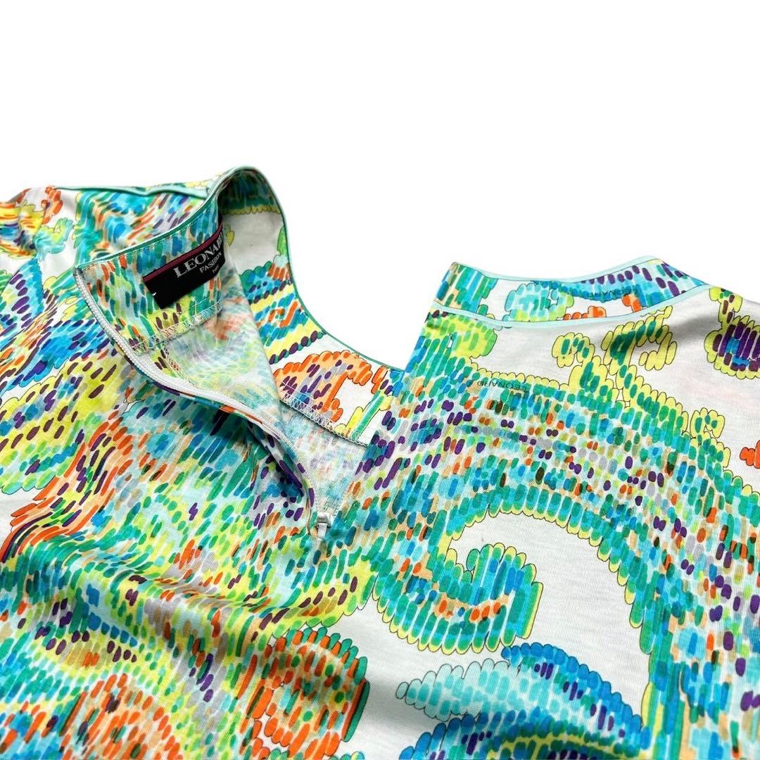 美品 LEONARD 半袖 総柄トップス レディースLL 三共生興取り扱い品