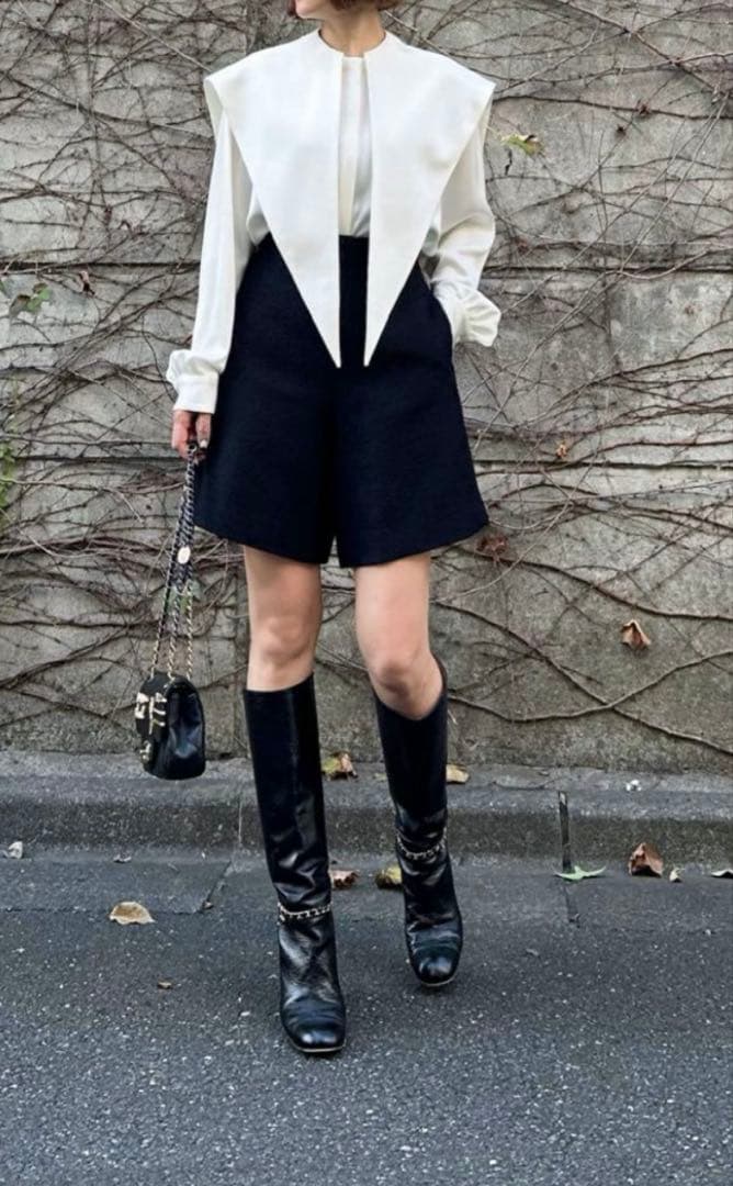 シーニュ cygne ツイード ショートパンツ 黒　joelleサイズ1