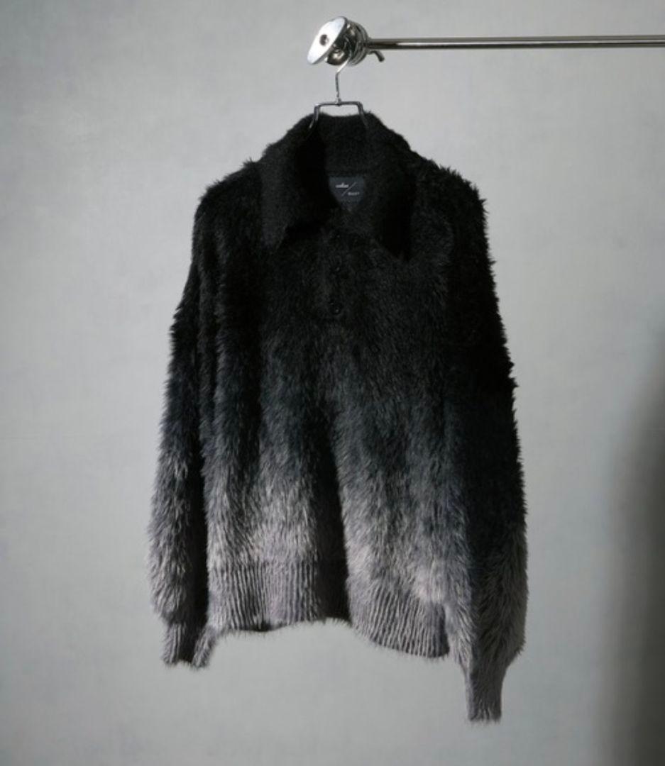 エレガンスヘビーシャギーニット グラデーションポロシャツ