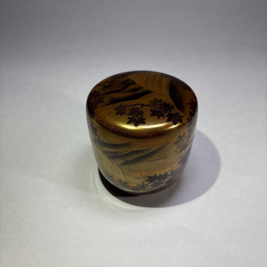 紫香(谷内一則) 研出山水蒔絵　中棗 内梨地(桐箱入)