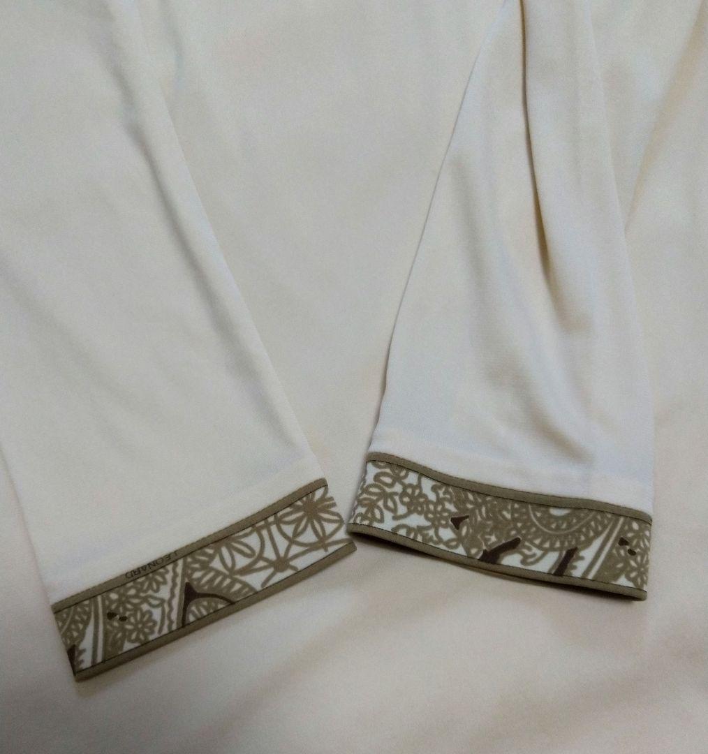 クリーム色 長袖チュニック 金色刺繍 レオナール