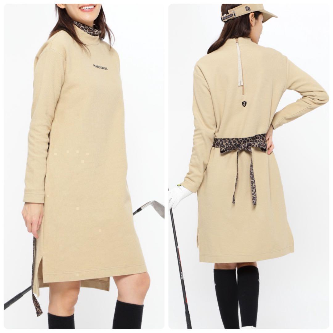 新品　近年　パーリーゲイツ　ワンピース　モックネック　レオパード　豹　ヒョウ