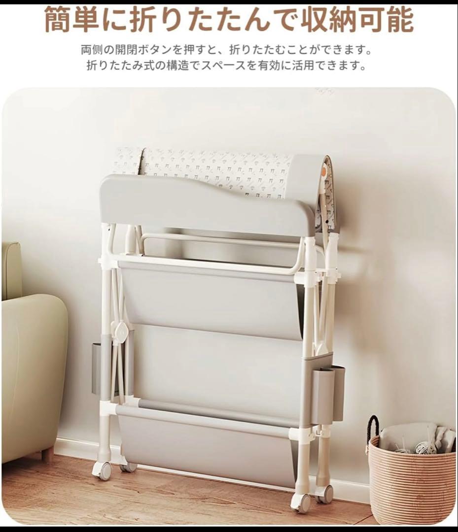 折りたたみ式おむつ交換台　5段階高さ調整