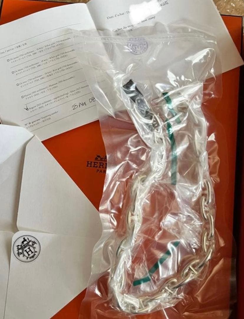 新品HERMES シェーヌダンクル　ネックレスGM29コマ　最安値