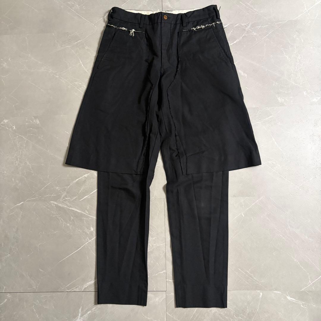 コムデギャルソンオムプリュス　ポリ縮絨 ドッキングパンツ　再構築　スラックス