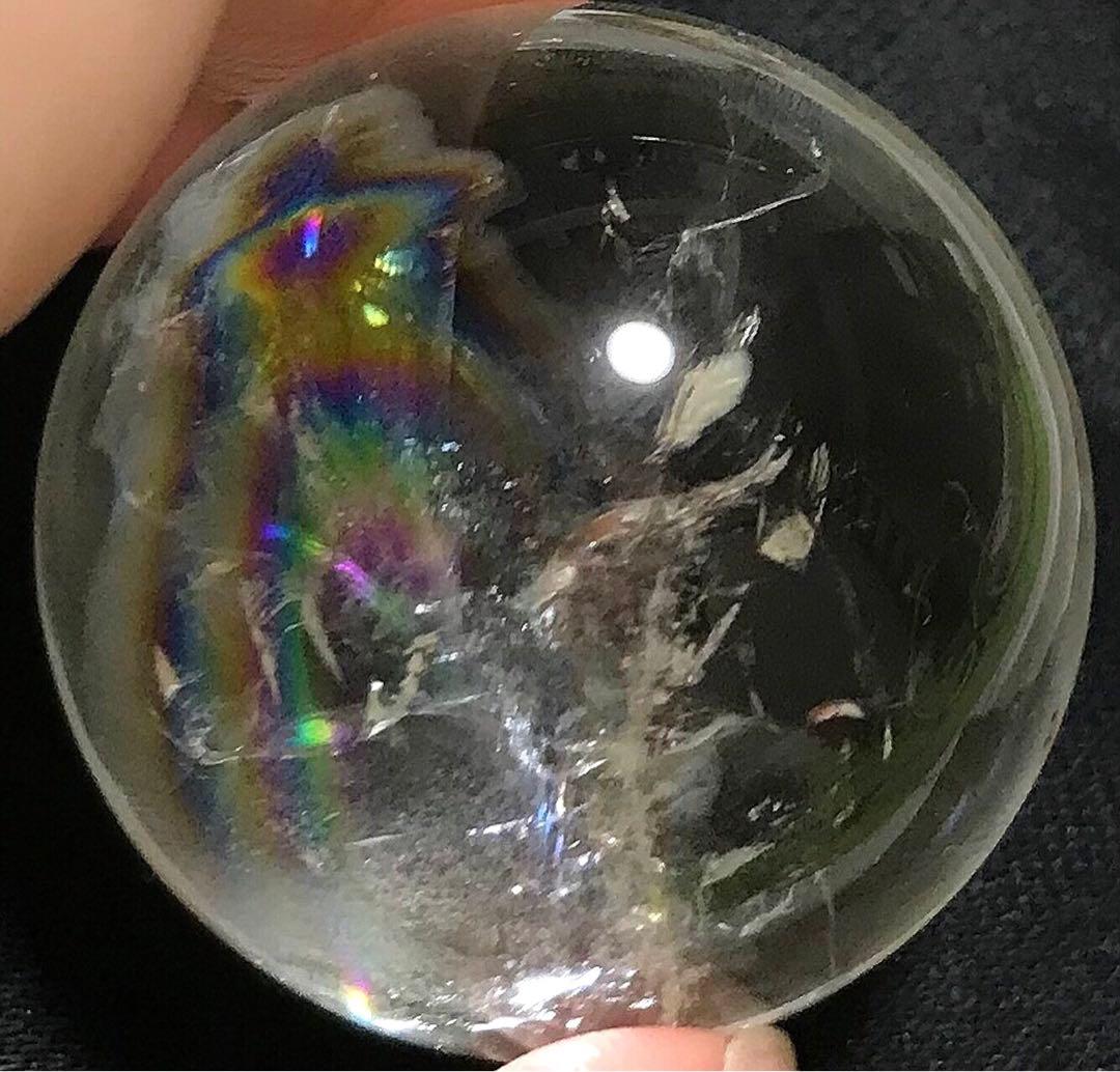 天然石　ブラジル　セラデカブラル産　レムリアンシードクリスタル　スフィア　丸玉