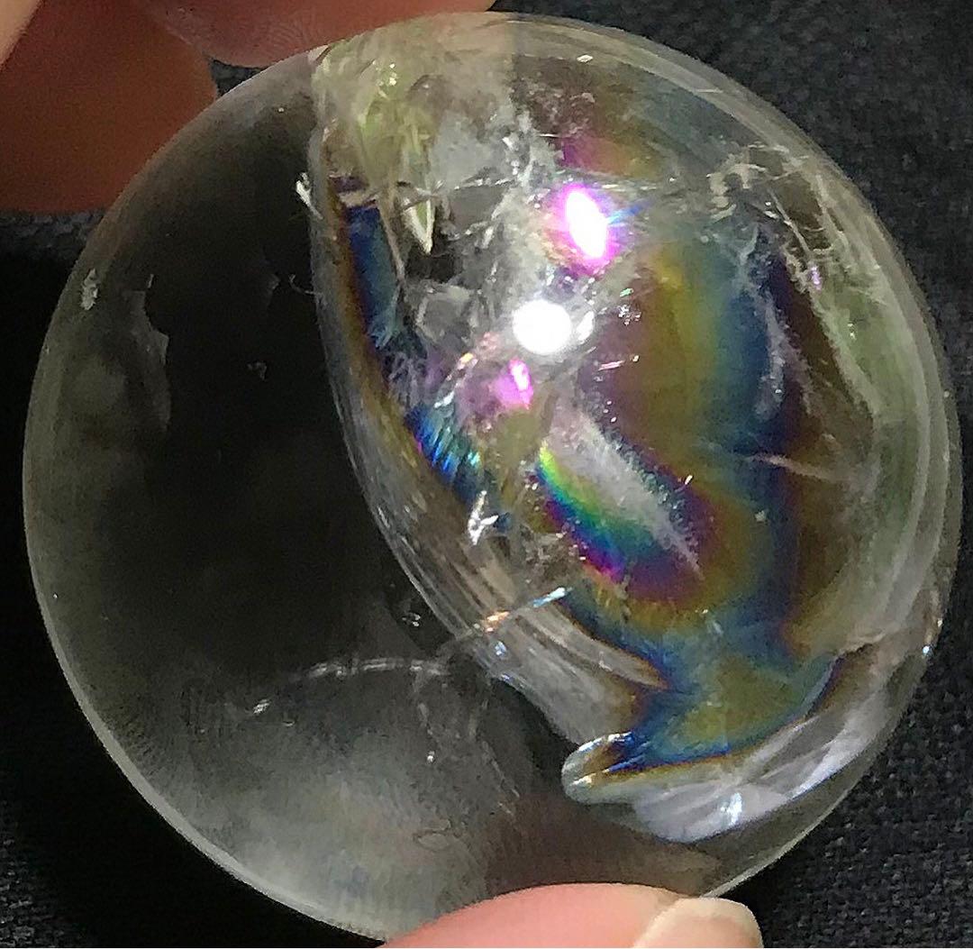 天然石　ブラジル　セラデカブラル産　レムリアンシードクリスタル　スフィア　丸玉