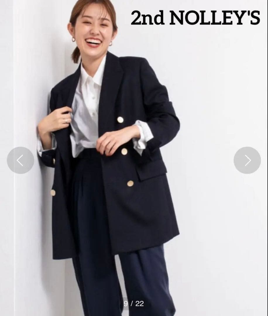 2ndノーリーズ ウール 紺ブレザー ジャケット ネイビー