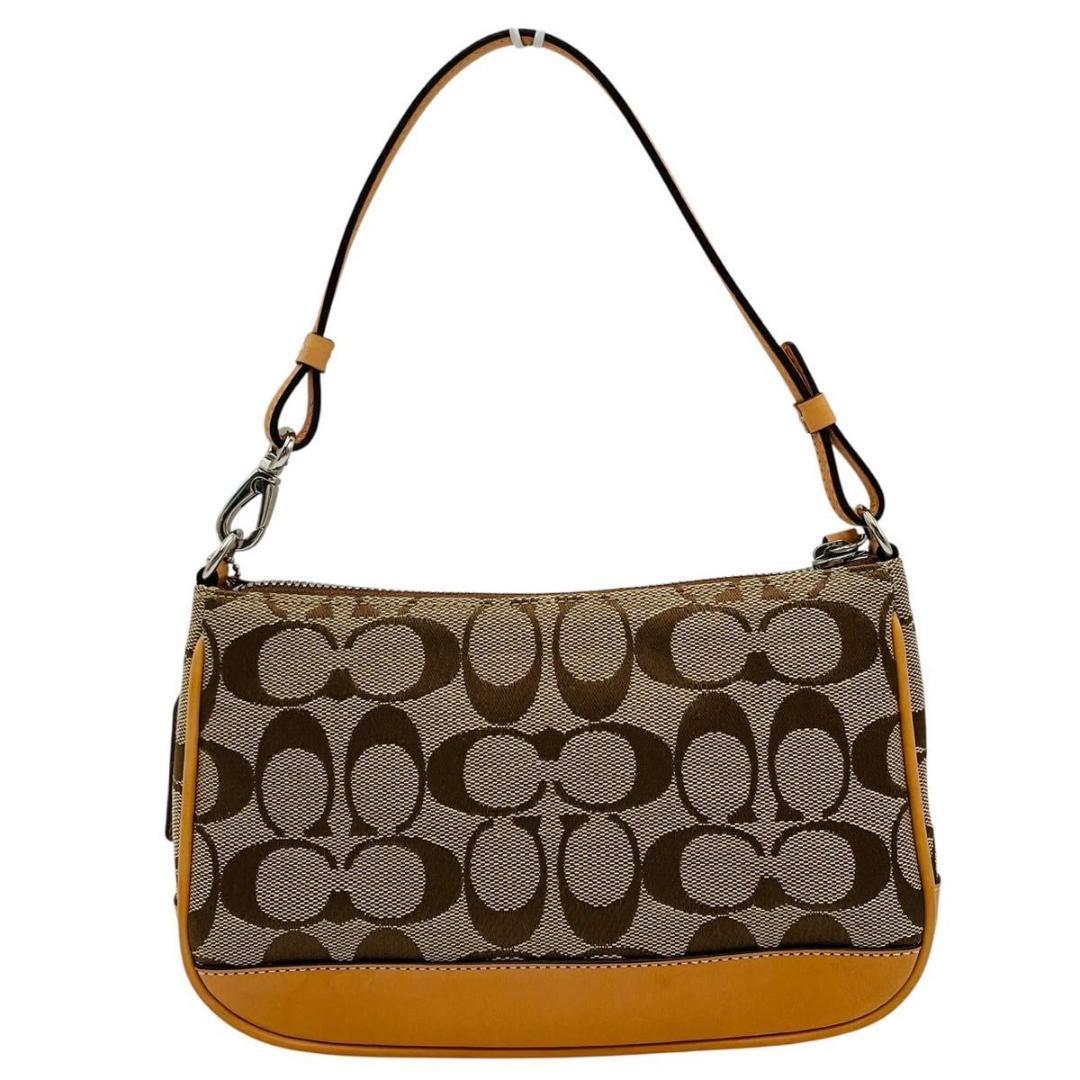 美品 コーチ ショルダーバッグ アクセサリーポーチ キャンバス 6094