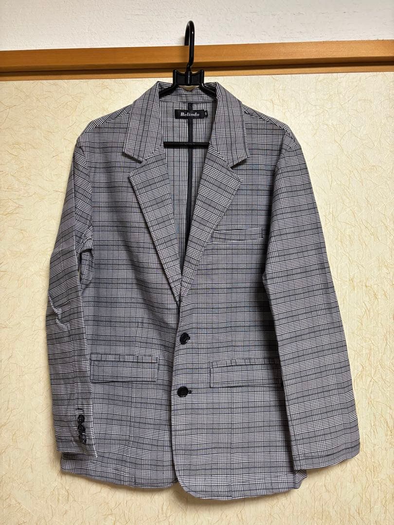 BELINDA セットアップ グレー スリムフィット スラックス