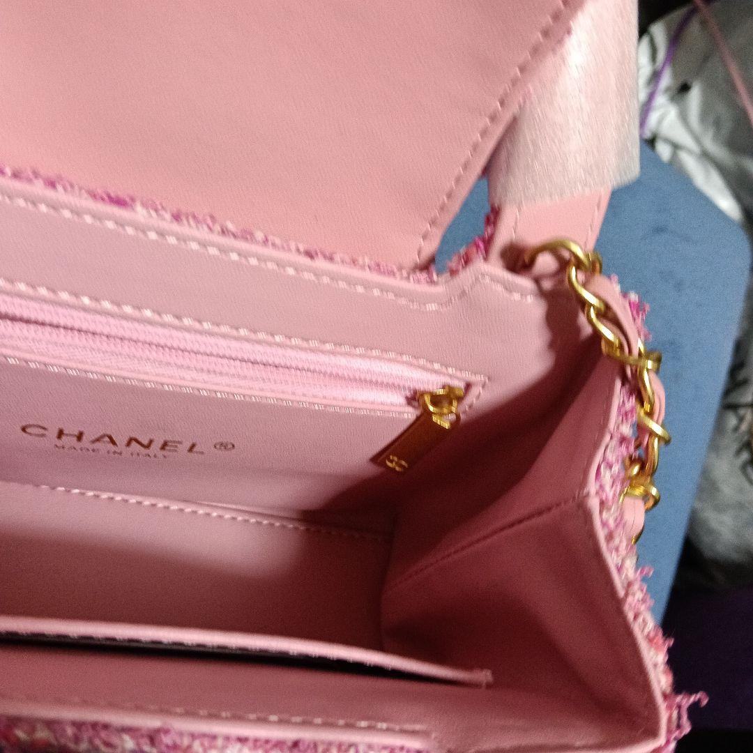 シャネル ノベルティ ショルダーバッグ ピンク ツイード