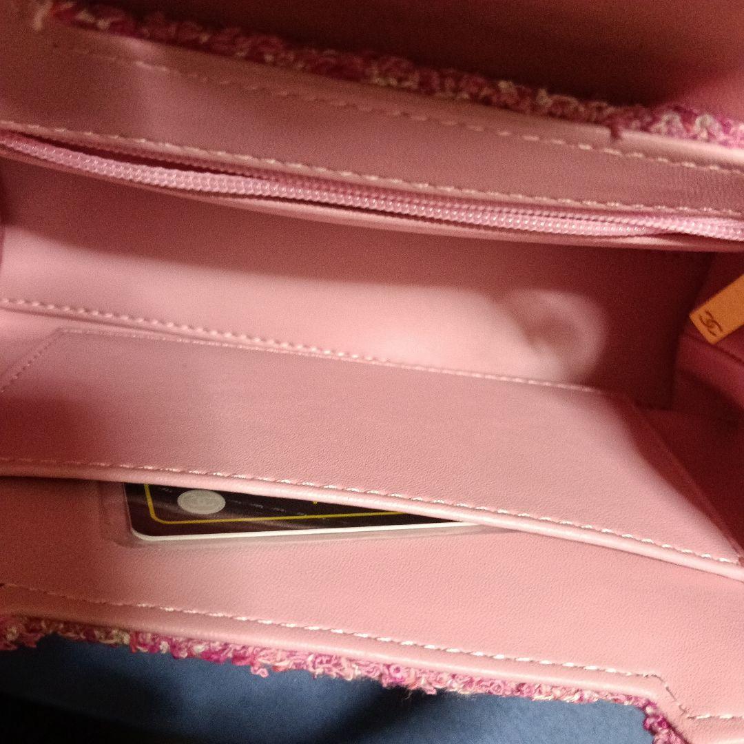 シャネル ノベルティ ショルダーバッグ ピンク ツイード