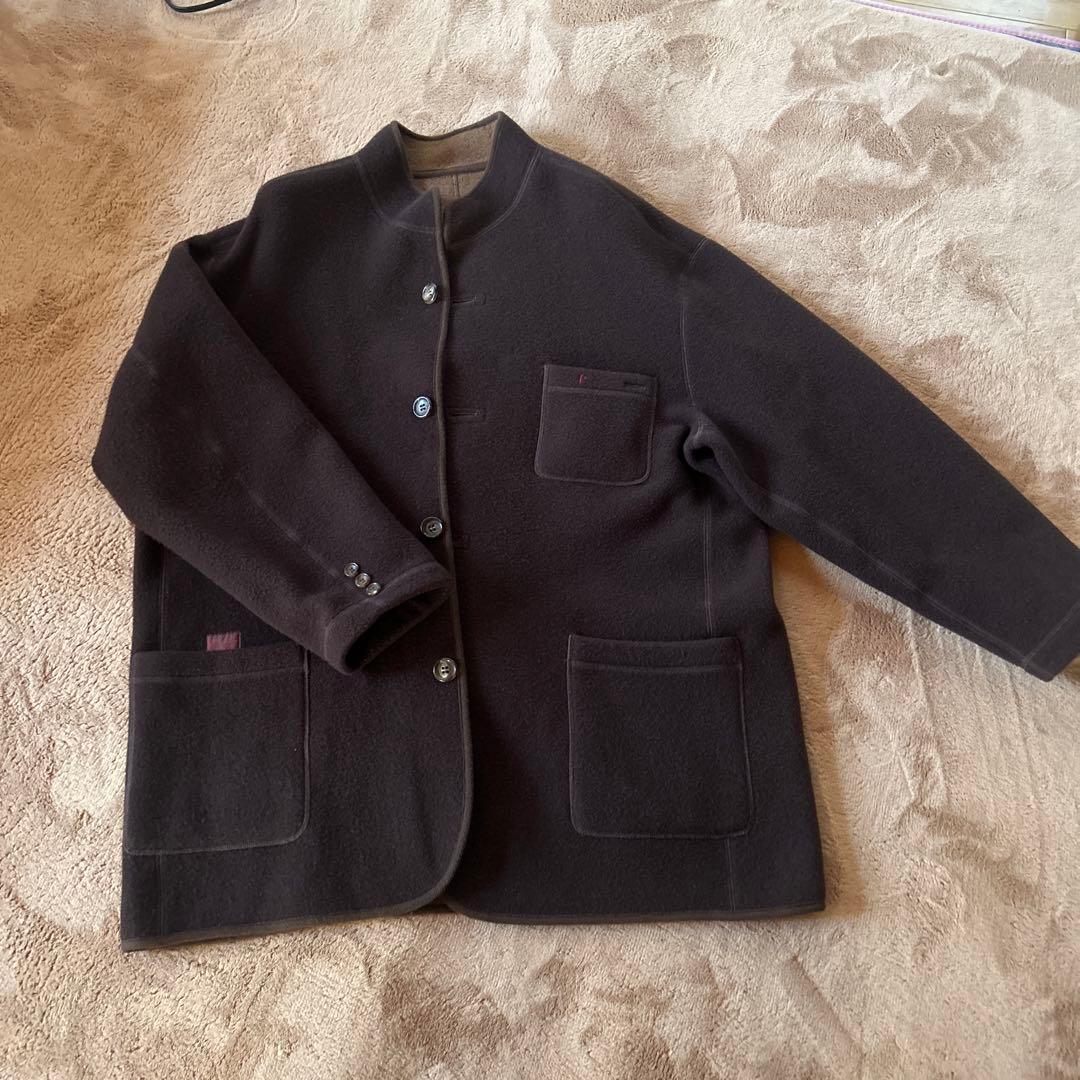 美品　PAPAS パパス ウール　ブラウン　オーバーサイズコート