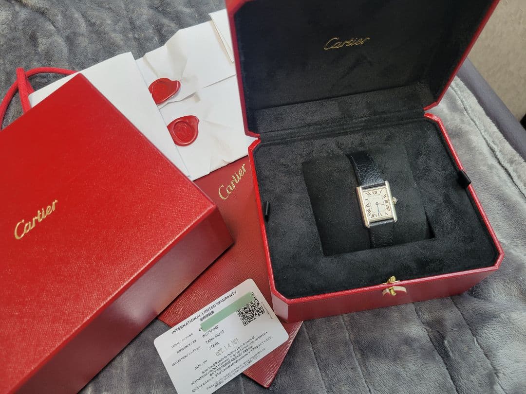 腕時計⌚CartierカルティエタンクマストSM　WSTA0042ハルカス購入☆