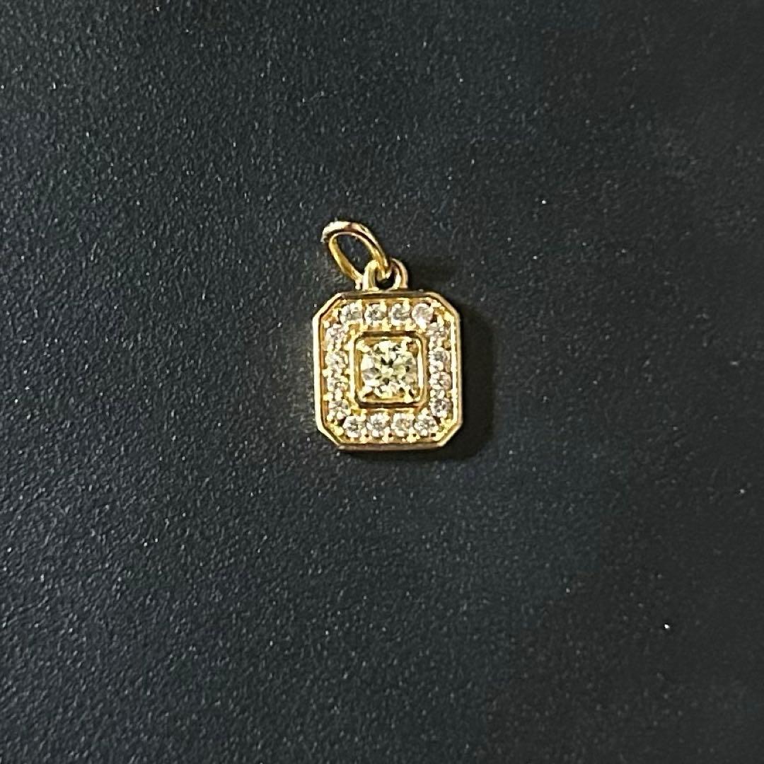 K18イエローゴールド　ダイヤモンドトップ（0.07カラット）　0.9グラム