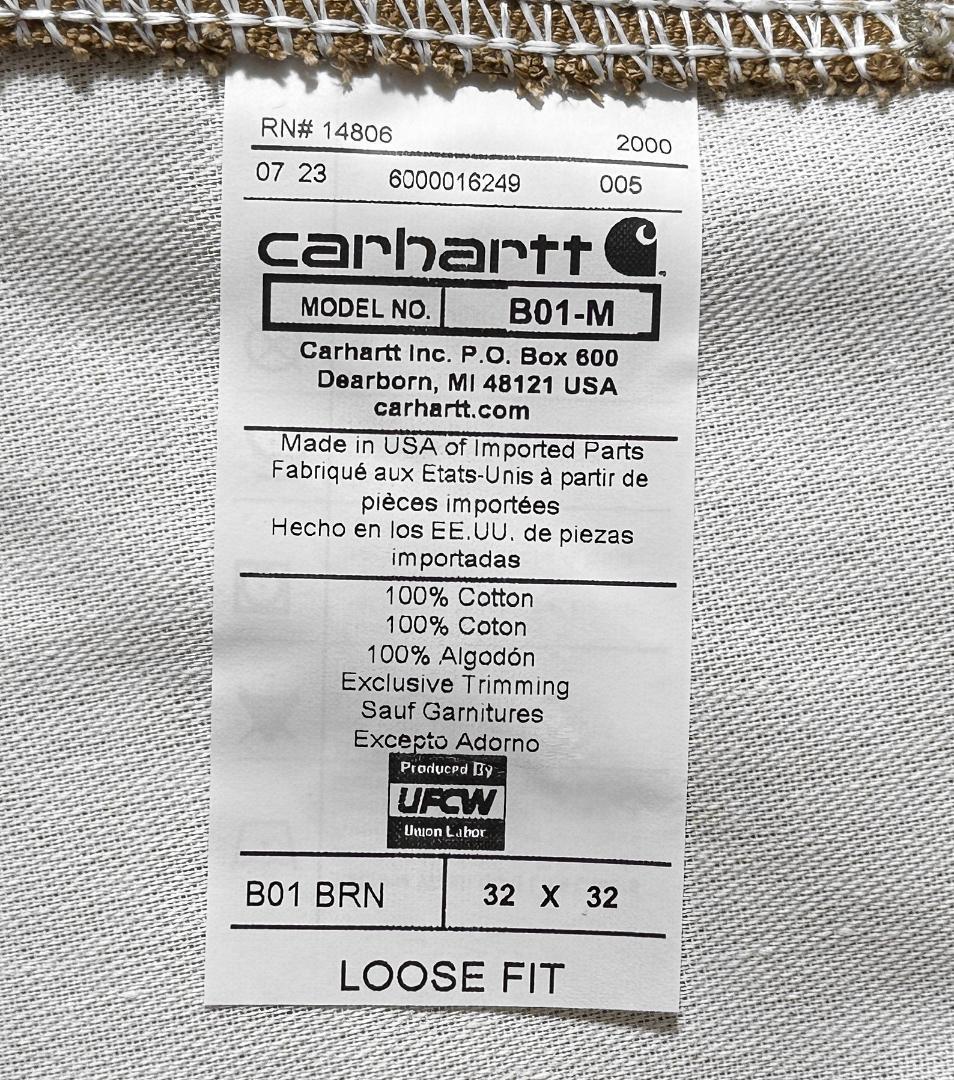 新品 カーハート 米国製 B01フィルムダック ダブルニー パンツ W32L32
