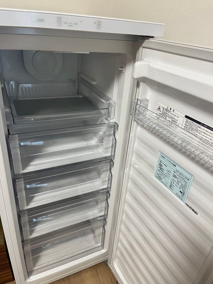 【匿名発送】AQUA 冷凍庫 AQF-GS13J(W)型 （冷蔵、チルド変更可）