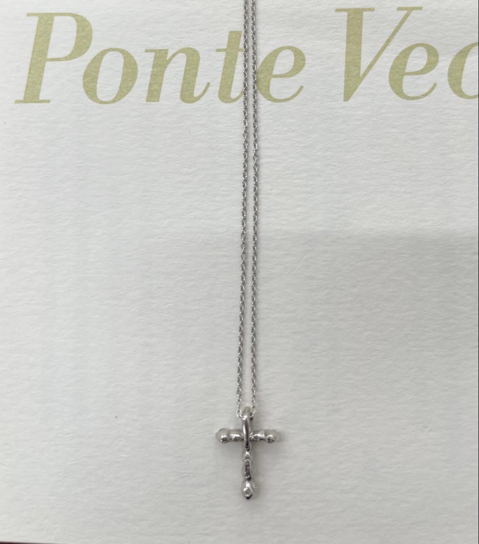 ポンテベッキオ ダイヤモンド クロス ネックレス K18WG