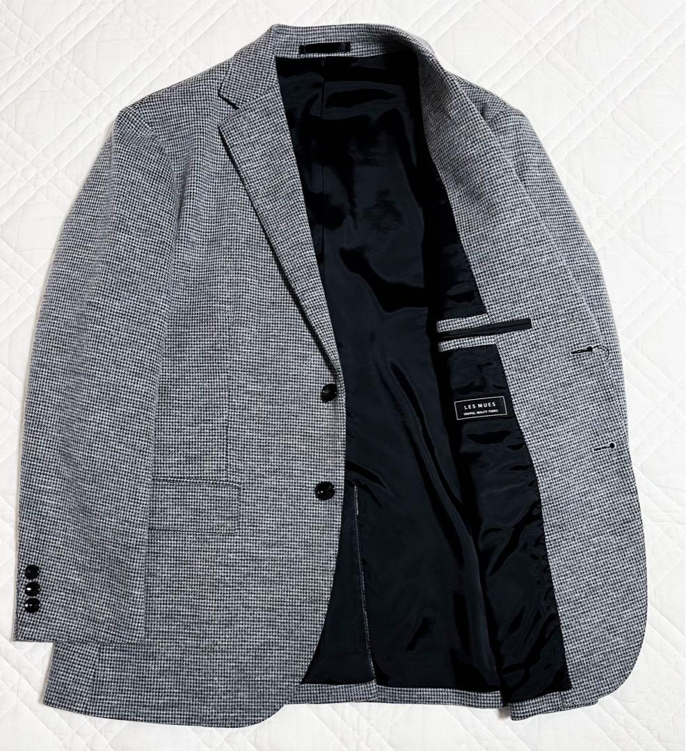 新品 未使用 タグ付き LES MUES ジャケット 尾州 グレー 織柄