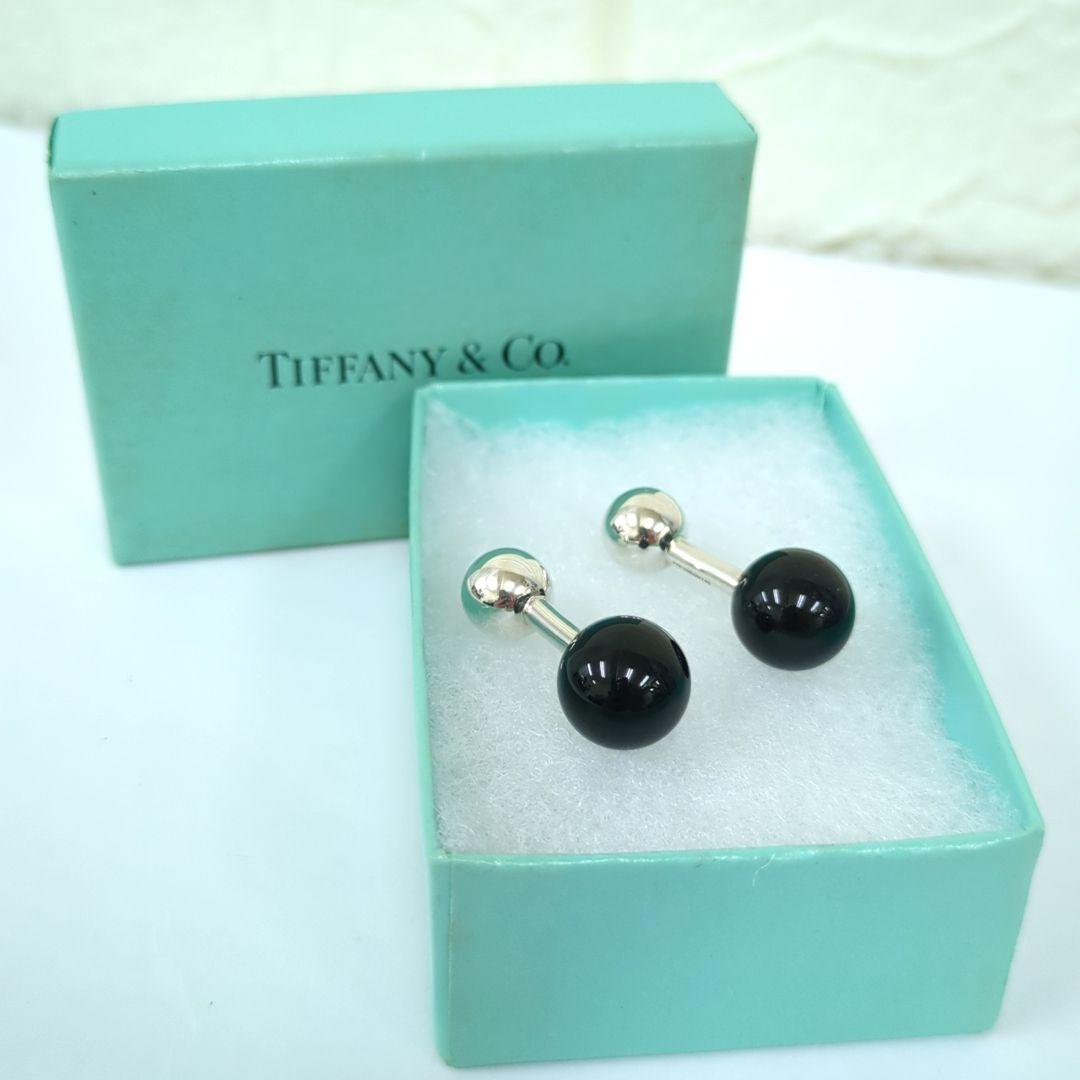 Tiffany ティファニー SV925 オニキス カフス ヴィンテージ