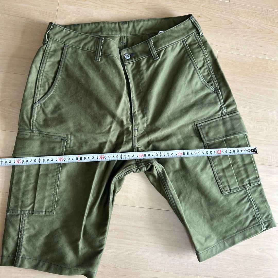 桃太郎ジーンズW32 カーゴショートパンツ オリーブグリーン
