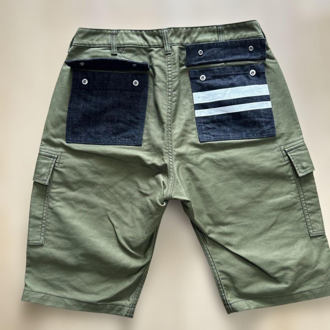 桃太郎ジーンズW32 カーゴショートパンツ オリーブグリーン