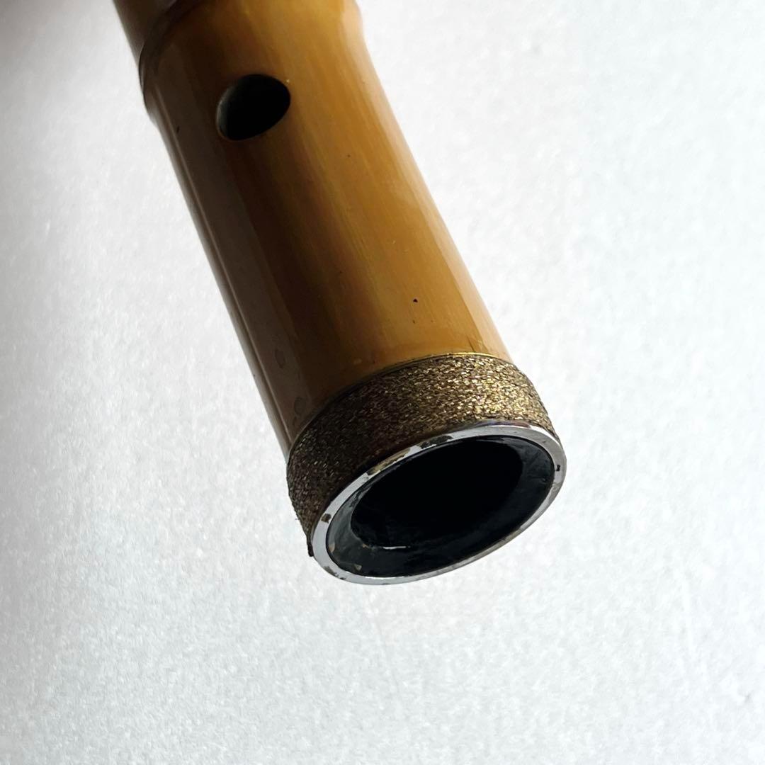 尺八本体　 5穴 金属リング　一尺八寸