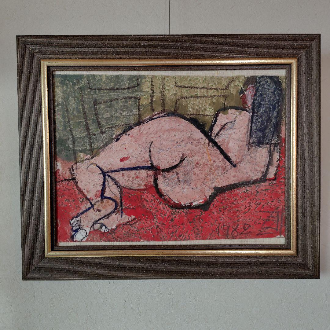 須田剋太　原画【 裸婦 】 グァッシュ