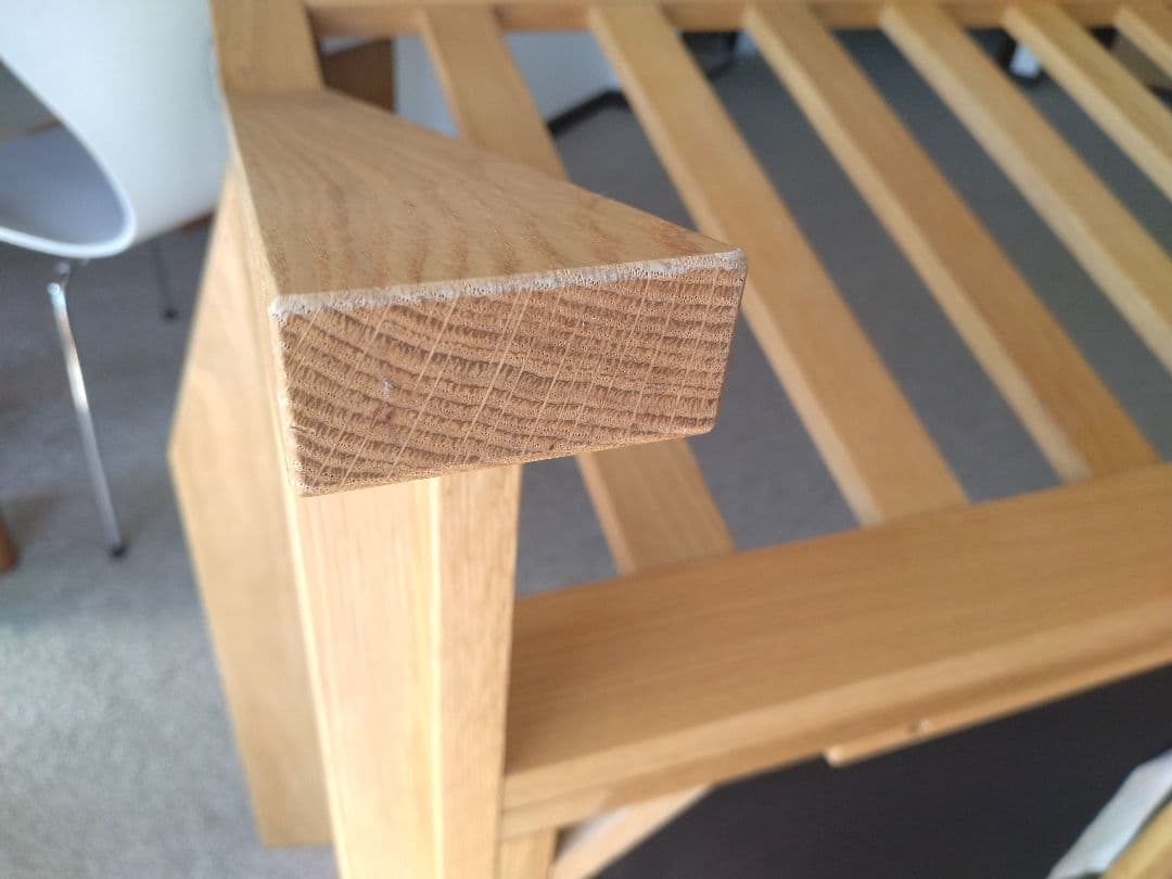 【訳あり美品】MUJI/無印良品 オーク材ソファ2シーター/フェザーコイル/木製