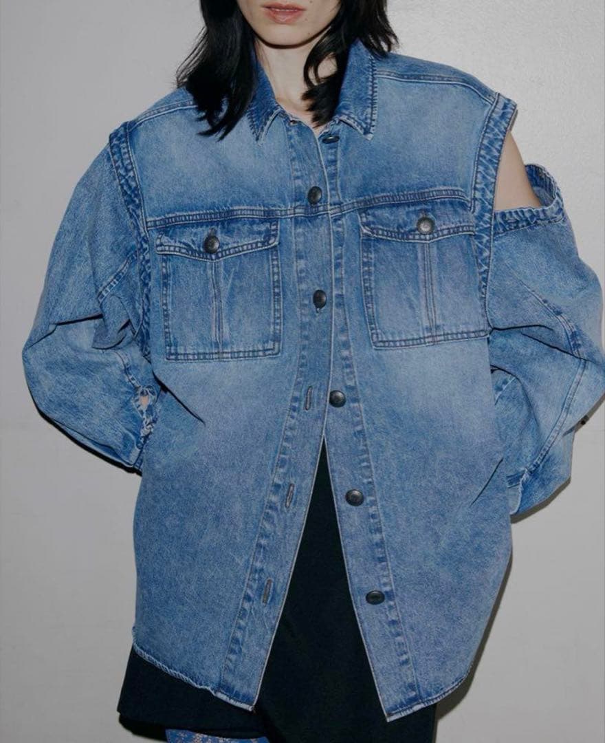 ジャケット・アウター Ameri DETACHABLE SLEEVE DENIM SHIRT