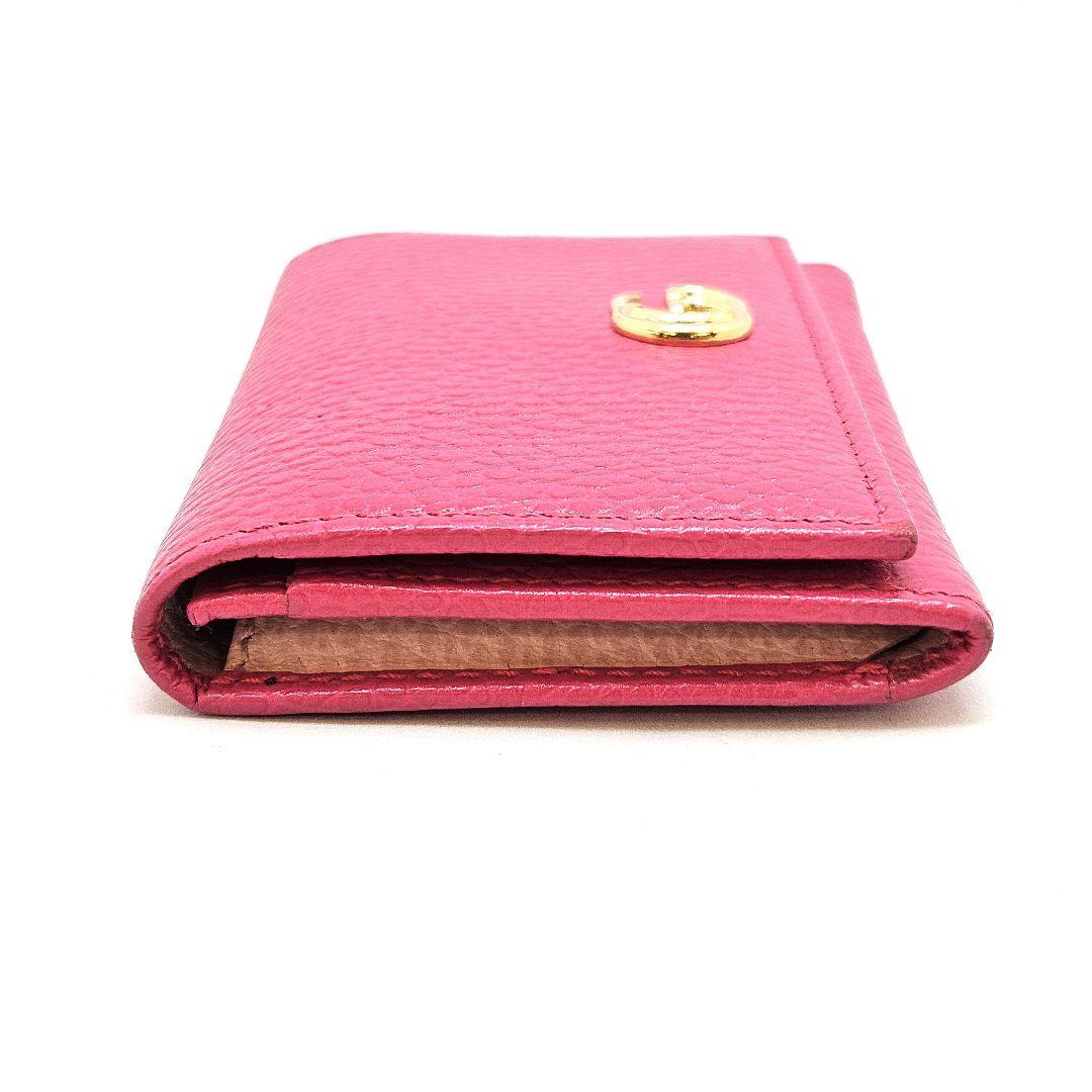GUCCI GGロゴ マーモント レザー 名刺入れ カードケース ピンク