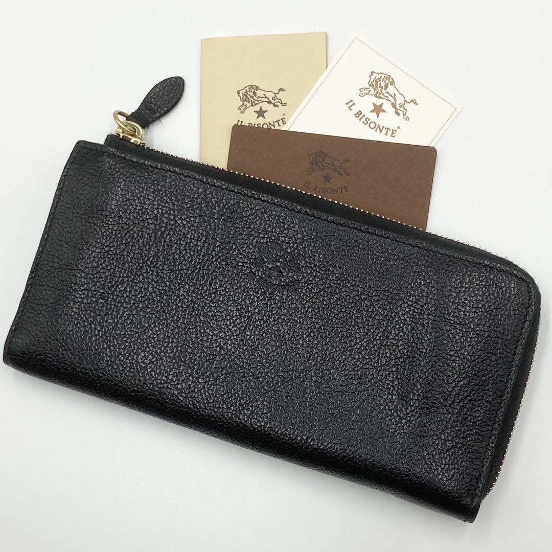 未使用級　イルビゾンテ　長財布　L字ウォレット　レザー　ブラック　イタリア製