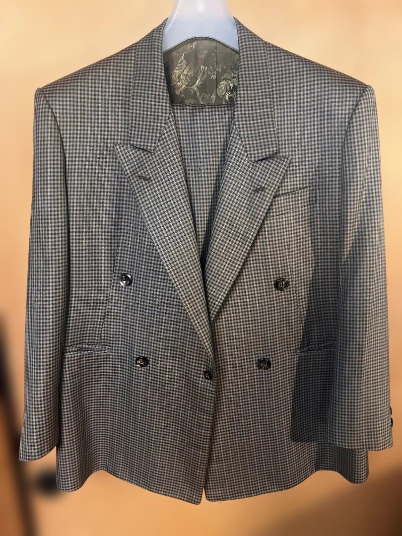 CELINE セリーヌ スーツ セットアップ ダブルブレスト メンズ チェック